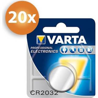 👉 Knoopcelbatterij Varta CR2032 knoopcel batterij - 20 stuks Voordeelverpakking 8719323438446