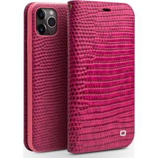 👉 Portemonnee roze krokodil croco echt leer ruimte voor papiergeld bookwallet flip hoes Qialino - lederen luxe wallet iPhone 11 Pro 9145425541705