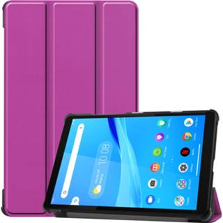 👉 Kunstleer stand flip hoes paars 3-Vouw sleepcover - Lenovo Tab M8 9145425541873