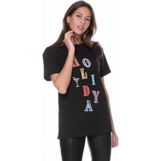 👉 Zwart katoen m vrouwen Colourful Rebel Holiday OVersized Tee