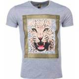 👉 Shirt grijs l t-shirts male Local Fanatic T-shirt tijger print 8438472076834