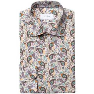👉 Overhemd beige male Eton beide met print lm