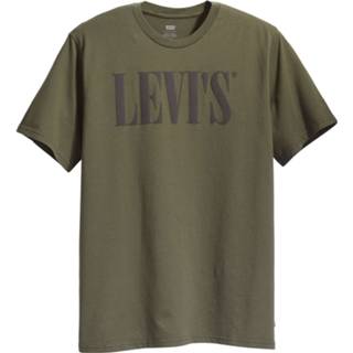 👉 Groen zijde l male Levi's Relaxed craphic tee 90s serif logo olive