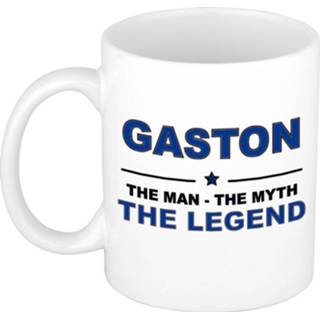 👉 Koffiemok mannen Namen / theebeker Gaston The man, myth legend 300 ml