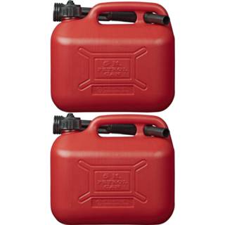 👉 Jerrycan rood 2x Jerrycans/benzinetanks 5 liter