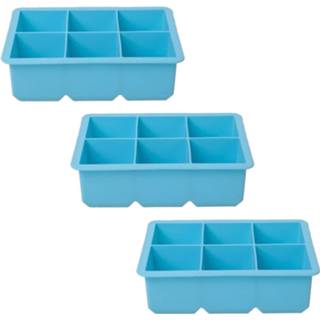 👉 IJsblokjesvorm blauwe 3x ijsblokjes vorm 6 kubussen - Action products