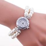 👉 Quartz horloge wit parel active vrouwen DENTON SIDPEGA dames (WIT)