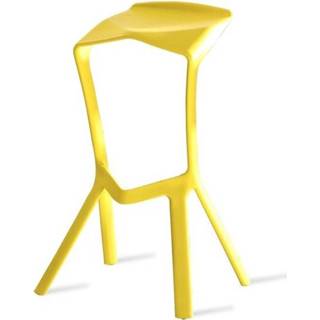 👉 Geel plastic active Simple Personality High Bar Stool Chair Cafe Nordic Geometry (Geel)