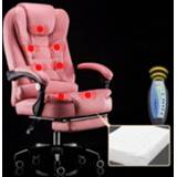 👉 Draaistoel roze active Moderne minimalistische lift luie stoel gaming massage bureaustoel met stalen voeten (roze)