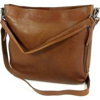 👉 Schoudertas wax cognac vrouwen Ruime damestas LIZZY pull up 8719241045054