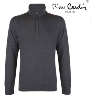 👉 Sweater grijs leer s truien male mannen Pierre Cardin heren met rits donker 7435102057066 345100008885