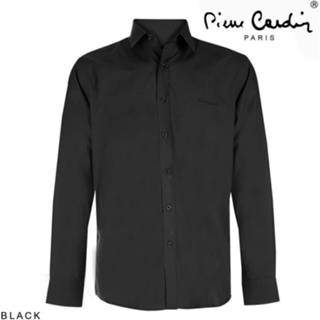 👉 Herenoverhemd zwart s male mannen Pierre Cardin heren overhemd stretch - 7435102050043 345100008885