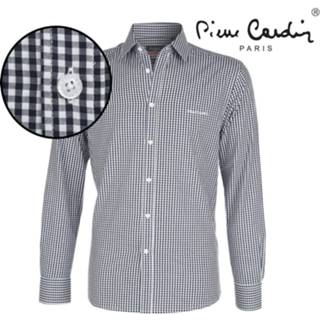 👉 Herenoverhemd blauw l male mannen Pierre Cardin heren overhemd stretch gingham - 7435102055017 345100008885