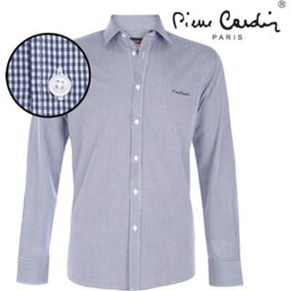 👉 Herenoverhemd blauw l male mannen Pierre Cardin heren overhemd stretch gingham - 7435102054010 345100008885