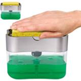 👉 Keuken Vaatwasser Borstelpers Vloeibare zeep Pompdoos Zeepdispenser met wasspons Wasmiddel Automatische reinigingsborstel (zilver)