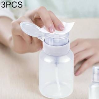 👉 Pompdispenser PP active schoonheid 3 stks / set 200 ml Push Down Lege Pomp Dispenser Clear Fles Make Container Druk