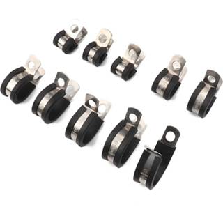 👉 Buisklem active 10 stuks auto rubberen kussen buisklemmen roestvrij stalen klemmen, maat: 3/8 inch (10 mm) 6922219426485