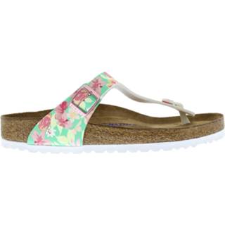 👉 Groen vrouwen Birkenstock Gizeh supernatural flower emerald regular 4043734707384