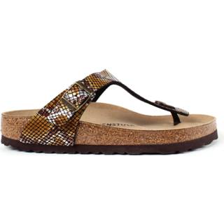 👉 Bruin vrouwen Birkenstock Gizeh python brown regular mikrofiber 4043734912382