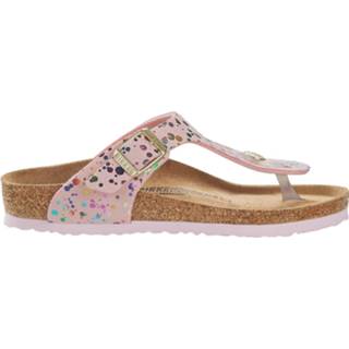 👉 Roze rose vrouwen Birkenstock Gizeh confetti narrow mikrofiber 4043734662881