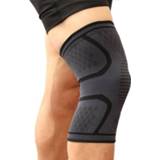 👉 Kniebeschermers zwart elastische nylon m active 1 paar comfortabele ademende sport gebreide kniebeschermers, maat: (zwart)