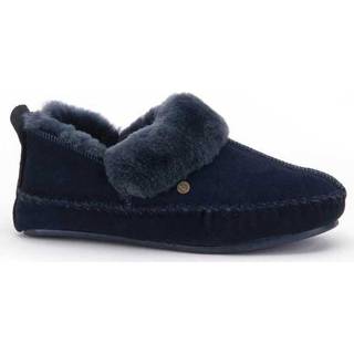 👉 Pantoffels blauw wol vrouwen Warmbat