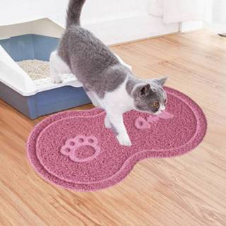 👉 Placemat roze PVC antislip active Mooie kattenbakmat Achtvormige dierbenodigdheden (roze)