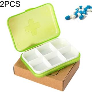 👉 Vitamine groen active Schoonheid>Pillendoosjes 2 STKS Mini 6 slots draagbare Organizer Pill Box (groen)