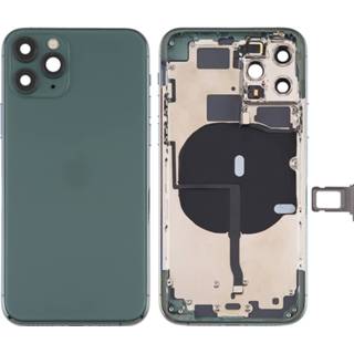 👉 Batterij groen active Achterkant van (met zijknoppen en kaartlade voeding + volumekabel draadloze oplaadmodule) voor iPhone 11 Pro (groen) 6019950168115