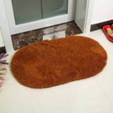 👉 Tapijt antislip active kinderen Faux Fur Rug Effen Bad Kinderkamer Deurmatten Ovale Slaapkamer Woonkamer Tapijten, Afmeting: 40x60cm (Koffie)