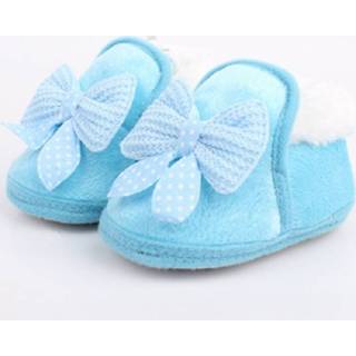 👉 Schoenen blauw 12 active baby's peuters Lente herfst en winter baby katoenen laarzen dikke warme zachte onderkant strik peuterschoenen, maat: (blauw)