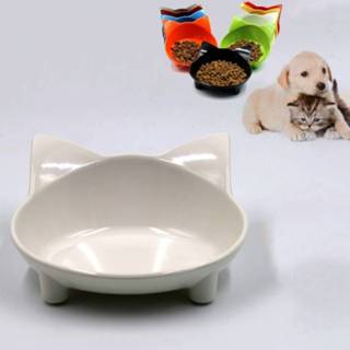 👉 Voerbak wit antislip active Cute Cat Type Kleur Bowl Dierbenodigdheden (Wit)