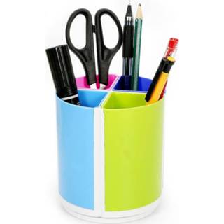 👉 Briefpapier active Multifunctionele kleurrijke afneembare roterende Office ronde pennenhouder