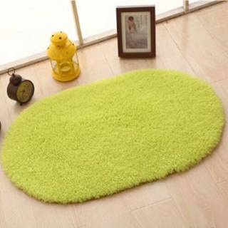 👉 Tapijt donkergroen antislip active kinderen Faux Fur Rug Effen Bad Kinderkamer Deurmatten Ovale Slaapkamer Woonkamer Tapijten, Afmeting: 60x90cm (Candy Green)