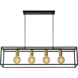 👉 Hang lamp male zwart Lucide hanglamp Ruben 4x5W zwart-goud 5411212000163