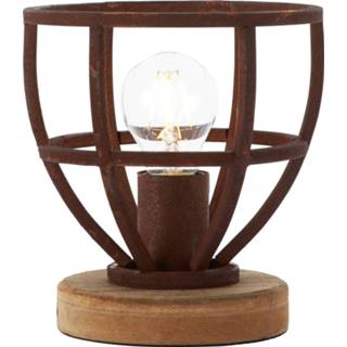 👉 Tafel lamp hout roest male Brilliant tafellamp Matrix Ø18cm 4004353322761