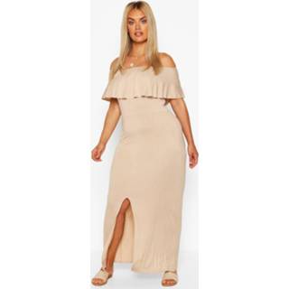 👉 Maxi dres vrouwen Plus Off The Shoulder Ruffle Jersey Dress