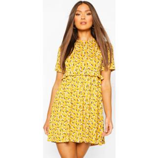 👉 Ditsy Floral Smock Dress, Mustard