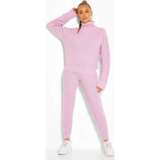 👉 Turtle Neck Knitted Jogger Lounge Set, Lilac