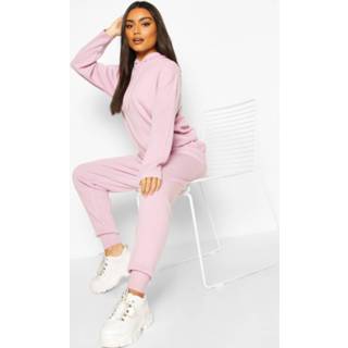 👉 L vrouwen lilac Hoody Knitted Lounge Set,
