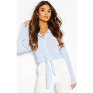 👉 Tie Front Shirt, Blue