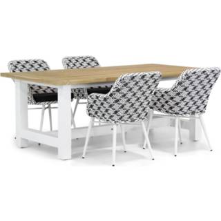 👉 Tuinset wicker Mixed Black-White dining sets zwart-wit Lifestyle Crossway/Los Angeles 200 cm 5-delig