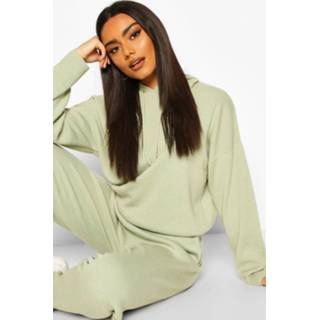 👉 L vrouwen sage Hoody Knitted Lounge Set,