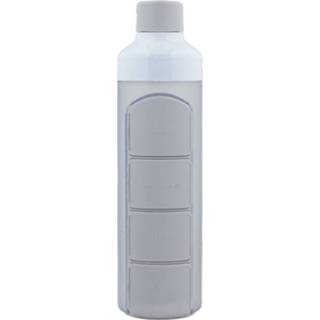 Waterfles grijs Yos bottle daily - met pillendoos