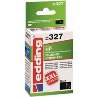 👉 Zwart Edding Cartridge vervangt HP 364XL (CN684EE) Compatibel Single EDD-327 18-327 4043023110956