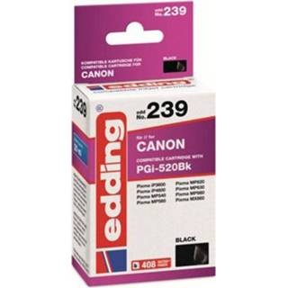 Zwart Edding Cartridge vervangt Canon PGI-520BK Compatibel Single EDD-239 18-239 4043023602390