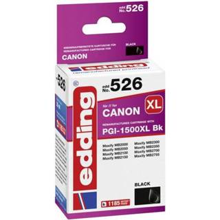 👉 Zwart Edding Cartridge vervangt Canon PGI-1500XL Bk Compatibel Single EDD-526 18-526 4057305028976