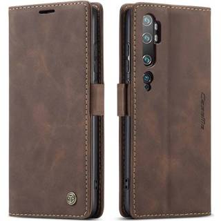 👉 Portemonnee bruin active CaseMe - Xiaomi Mi Note 10 (Pro) hoesje Wallet Book Case Magneetsluiting Donker 8719793081920