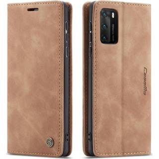 👉 Portemonnee bruin active CaseMe - Huawei P40 hoesje Wallet Book Case Magneetsluiting Licht 8719793081982