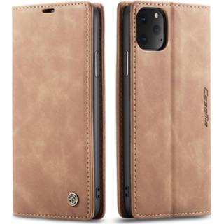 👉 Portemonnee bruin active CaseMe - iPhone 11 Pro Max hoesje Wallet Book Case Magneetsluiting Licht 8719793081753